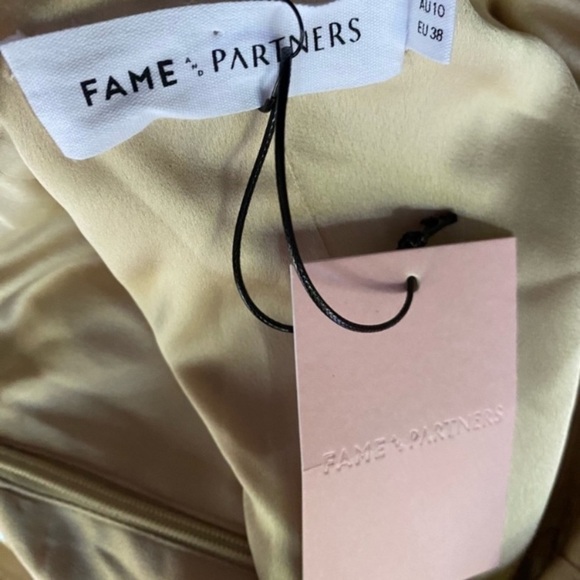 NEW FAME AND PARTNERS Zephyra Matte Satin Maxi Dress Champagne 6 homecoming - Picture 8 of 9